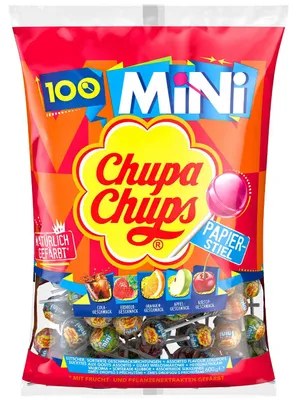 Image de Chupa Chups Mini, sucette aux fruits, sucette, sucette, en sachet, 100 pièces, 600 g