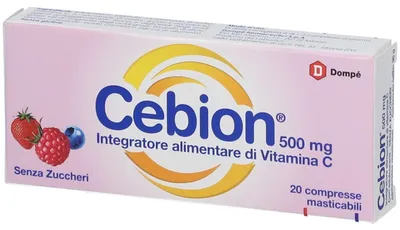 Imagen del producto de CEBION, tabletas masticables sin azúcar, vitamina C 500 mg, 20 tabletas