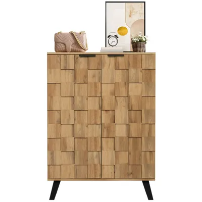 Produktbild von Schuhschrank Vielseitiger Schuhschrank Geschlossener Holz Schuhregal mit 5 Fächern, Verstellbare Einlegeböden