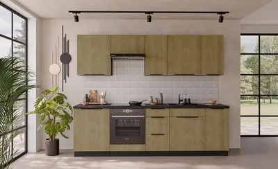 Produktbild von Küchenzeile Cremona schwarz 260 cm 10 Schränke
