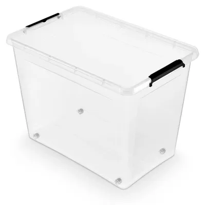 Produktbild von Orplast Aufbewahrungsbox - SimpleStore - Transparent - Stapelbar | Sachtelbar | Mit Deckel | Rollbar