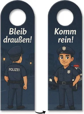 Produktbild von Polizisten Cartoon Bleib draußen! Komm rein! Türhänger