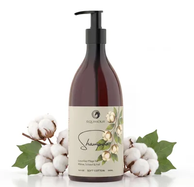 Pferdeshampoo Soft Cotton 500 ml – Protein-Shampoo für Fell, Mähne, Schweif