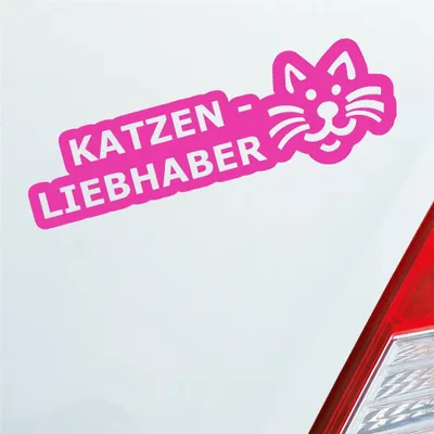 Produktbild von Auto Aufkleber Katzenliebhaber Katze Cat süß Love Liebe 19,5x6 cm Pink Sticker Heckscheibenaufkleber