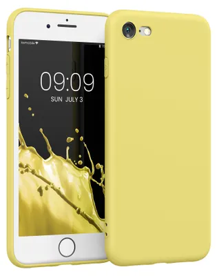 Produktbild von kwmobile Handyhülle für Apple iPhone SE (2022) / SE (2020) / 8 / 7 Hülle - weiches Handy Silikon Case - Schutzhülle Cover - Gelb matt