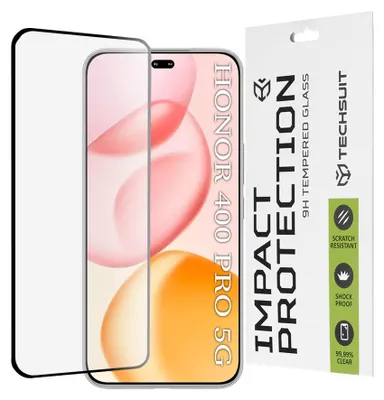 Obrázek produktu pro Techsuit – 111D Full Cover Full Glue 3D zakřivené ochranné tvrzené sklo pro Honor 400 Pro – černé