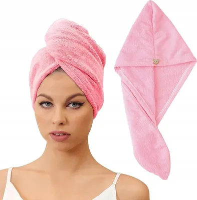 Obrázok produktu pre Sušenie vlasov HANDSHIRT Head Cap LEAVING Mikrovlákno Pink