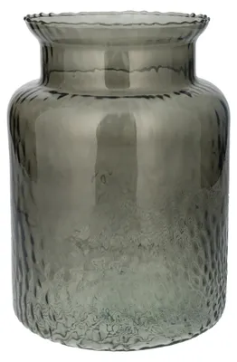 Produktbild von Blumenvase Base - grau transparentes Glas - 19 x 25 cm - dekorative Vase - Blumen/Zweige