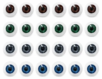 Halloween-Augen, 24 Stück, 2,2 cm, 4 Designs, Kunststoff