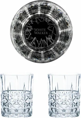 Produktbild von Game of Thrones Whiskygläser Set White Walker, Weiße Wanderer, Graviertes Whiskyglas, GoT, 2 Stück, Kristallglas, 345 ml