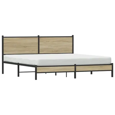 Produktbild von Metallbett ohne Matratze Sonoma-Eiche 160x200 cm, Klassische Betten 2024 Neu Design Möbel
