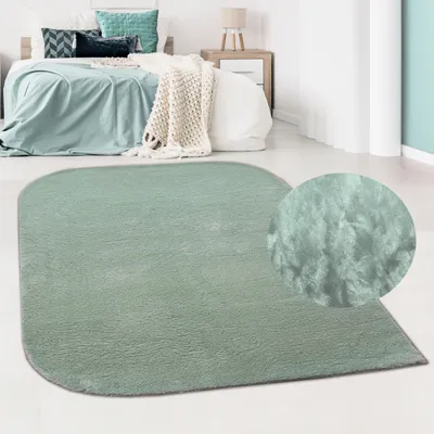 Immagine prodotto di Tappeto di design | angoli arrotondati | lavabile | verde | Dimensioni: 120 x 170 cm