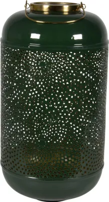 Produktbild von Moritz Windlicht Laterne ø28x48cm Metall Gartenlicht Kerzenhalter Kerzenleuchter Windlichtsäule Kerzenständer Grün