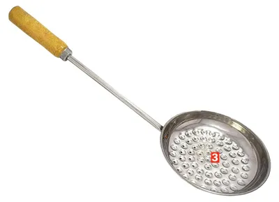 Edelstahl-Boondi-Sieb, Größe Nr. 3, 16,8 Zoll Länge