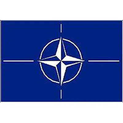 Produktbild von Strapazierfähige, farbbeständige NATO Flagge 90 x 150 cm für Außen und Innen mit 2 Metallösen