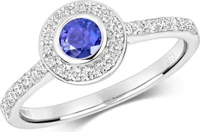 Produktbild von Klassischer 9 Karat (375) Weißgold Cluster Damen - Diamant Ring Brillant-Schliff 0.25 Karat HI - I1 mit Tansanit, 54 (17.2); TRS2243RSN