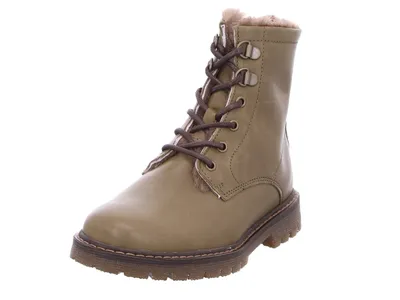 Produktbild von Bisgaard Maia Army Lederstiefel mit Lammfellfutter, atmungsaktiv, Schnürverschluss, Größe 29