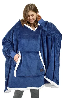 Immagine prodotto di Poncho-felpa oversize, ideale come coperta, per donna