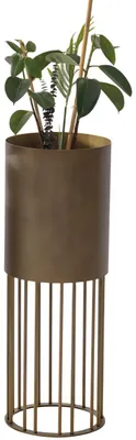 Zdjęcie produktu dla Eleganter Pflanzkübel mit Metallgitter und Goldakzenten