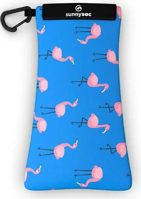 Produktbild von Sunnysoc Flamingo Schutzhülle für Brillen, Handys, Smartphones Tasche Beutel Case Handybeutel mit Karabinerhaken Brillenetui Schnappverschluss