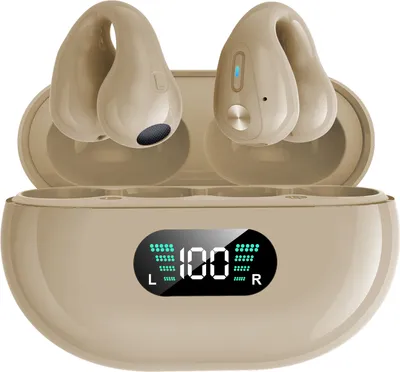 Image de YYK-Q80 Clip d'oreille Casque de sport Bluetooth, BT 5.3 | Son stéréo | Indicateur LED | Smart Touch | Design ergonomique, Kaki