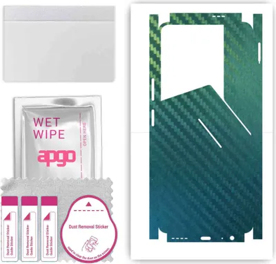 Produktbild von apgo Rückseite + Seiten Schutzfolie, Skin, kompatibel mit Tecno Pova 5 Pro, Hinten Displayschutzfolie aus Vinylfolie, kratzfest, einfache Montage - Kohlenstoff-Chamäleon CAKA1
