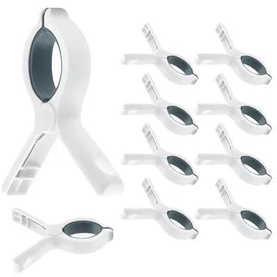 Produktbild von 12 Stück Große Handtuchclips - Winddicht für Strandliegen und Badetücher