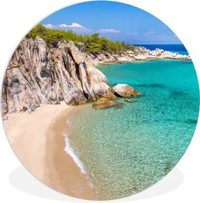 Produktbild von MuchoWow® Rundes Wandbild - Runde Bilder Meer - Strand - Sommer Ø 60 cm Kreis Wanddekoration Kunststoff - Wandkreis - Wandschmuck - Wand Kreis - Das Schlafzimmer - Die Bilder - Wandmalerei - Kunst für das Haus - das Plastik