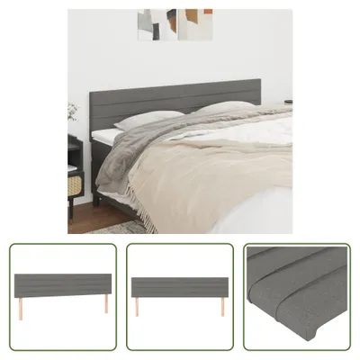 Produktbild von The Living Store Kopfteile 2 Stk. Dunkelgrau 80x5x78/88 cm Stoff