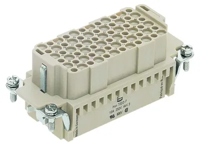 Immagine prodotto di HARTING Han 72DD Inserto femmina (F) Connessione a crimpare, 72 poli+PE 250V, 10A - 1 pezzo
