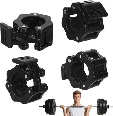 Produktbild von Famanu Hantelklammern Set mit Schnellverschluss, Schwarz - 4 Stück