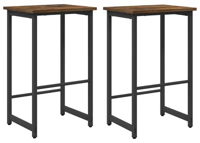 Image de Deux tabourets de bar, en chêne fumé, dimensions : 40 x 32 x 64 cm