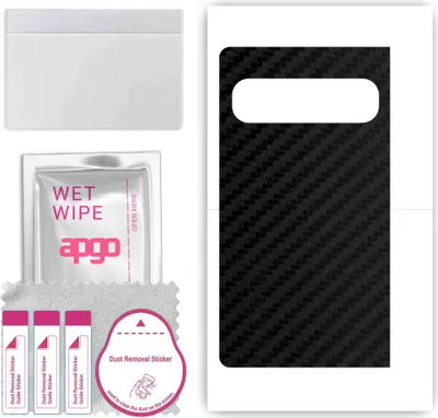 Produktbild von apgo Rückseite Schutzfolie, Skin, kompatibel mit Google Pixel Fold, Hinten Displayschutzfolie aus Vinylfolie, kratzfest, einfache Montage - Schwarzer Kohlenstoff