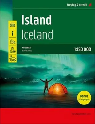 Image de Atlas de voyage d'Islande, atlas automobile 1:150.000, reliure spirale, freytag & berndt
