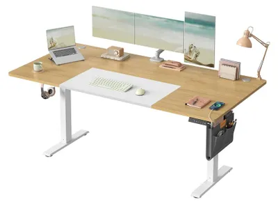 Obrázek produktu pro Elektricky výškově nastavitelný stůl | Dubový Imitace, matný povrch | 180 x 80 x 72-120 cm