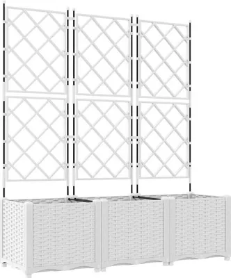 Produktbild von Garten-Pflanzgefäß 3 pcs Weiß 120 x 40 x 143 cm Kunststoff