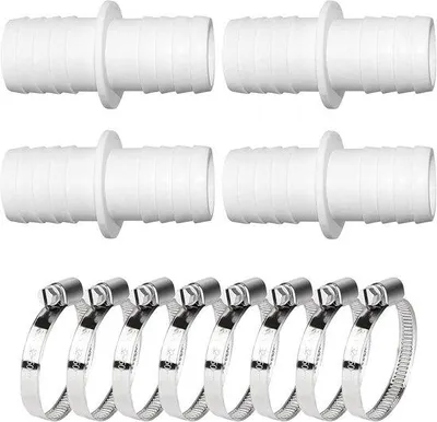 Produktbild von Famanu Schwimmbadadapter 32 auf 32 mm - Set mit 8 Edelstahl-Schlauchschellen
