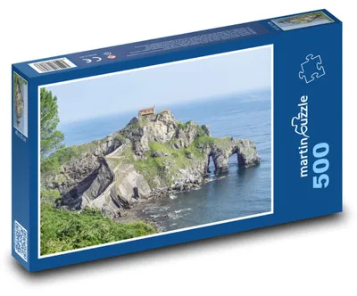 Zdjęcie produktu dla Puzzle 500 Klif z klasztorem nad morzem - martinpuzzle