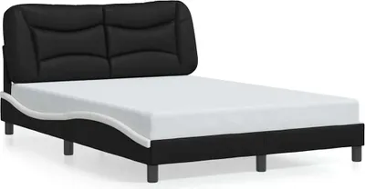 Obrázek produktu pro vidaXL Rám postele bez matrace "Hvar" černobílý 140x190 cm Imitace kůže