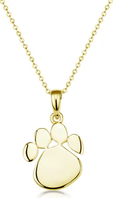 Produktbild von MATERIA by Matthias Wagner Pfoten Kettenanhänger Gold 925 Sterling-Silber vergoldet mit Kette KA-408-Gold