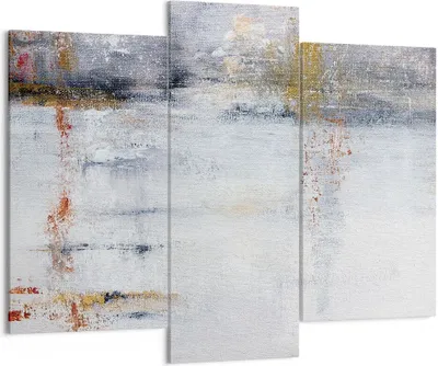 Produktbild von Bild auf Leinwand - Leinwandbild - 3 Teile - Abstraktion weiß verschwommen - 130x100cm - Wand Bild - Wanddeko - Wandbilder - Leinwanddruck - Bilder - Wanddekoration - Leinwand bilder - CB130x100-4535