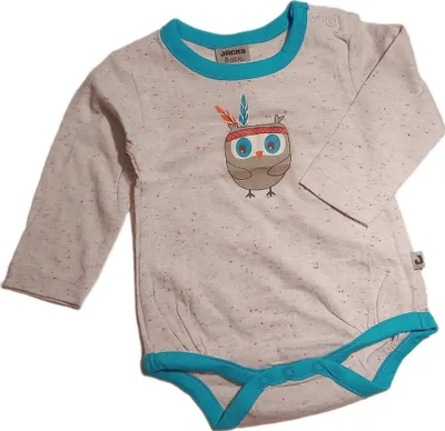 Produktbild von Jacky Babybody langarm Eule türkis 74