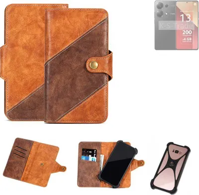 Produktbild von K-S-Trade Handyhülle Schutzhülle Bookstyle Case Wallet-Case kompatibel mit Xiaomi Redmi Note 13 Pro 4G Cover Klapphülle Kantenschutz Smartphone