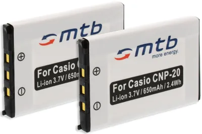 Produktbild von 2x Akku NP-20 für Casio Exilim MP3, EX-M1, EX-M2, EX-M20, EX-S1, EX-S2