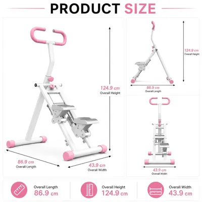 Produktbild von Stepper für das Heimstudio - Vertikaler Treppensteiger - Ganzkörpertraining - Zusammenklappbar - Kompakt - Einstellbarer Widerstand - Pink