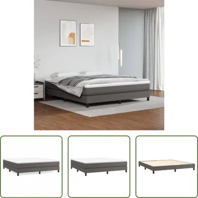 Image de The Living Store Cadre de lit Gris 180x200 cm Similicuir