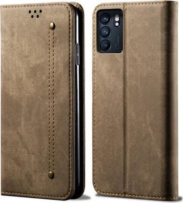 Produktbild von OPPO Reno6 Z Hülle, Leder Brieftasche Flip Bookstyle Schutzhülle mit Standfunktion für OPPO Reno6 Z Khaki