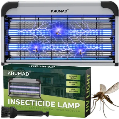 Produktbild von KRUMAD Insektenvernichter Elektrisch 30W – UV Mückenlampe mit Kette zum Aufhängen – Fliegenfalle für Innenbereich, leise & chemikalienfrei, bis 80 m²