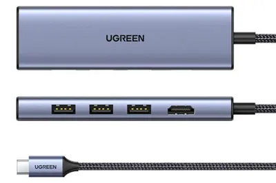 Produktbild von Ugreen 20956A Schnittstellen-Hub USB Typ-C 5000 Mbit/s Silber