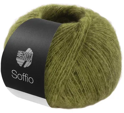 Produktbild von Lana Grossa SOFFIO 25 g flauschiges Lace-Garn aus Wolle mit Kaschmiranteil 215m Farbe 032 - Graugrün